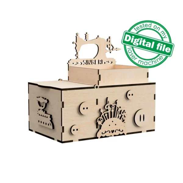 Caja artesanal para máquina de coser