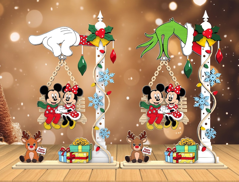Pareja de Mickey Minié en columpio