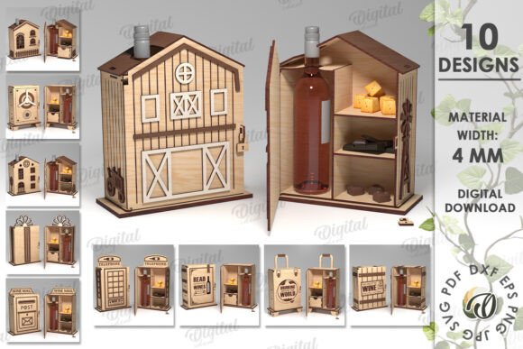 Caja de vino y golosinas