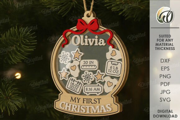 Paquete de decoraciones navideñas para el primer bebé - Imagen 9