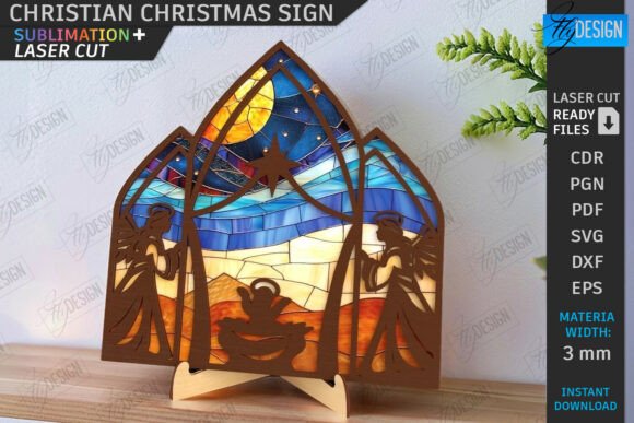 Set de letreros navideños cristianos - Imagen 2