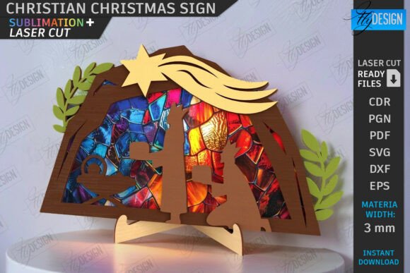 Set de letreros navideños cristianos - Imagen 6