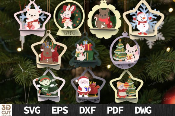 Paquete de adornos de personajes navideños