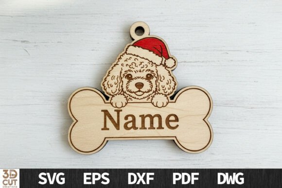 Paquete de adornos navideños de hueso de perro - Imagen 2