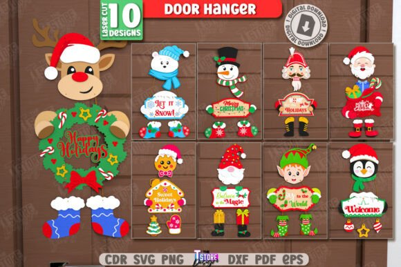 Paquete de colgadores de puerta navideños