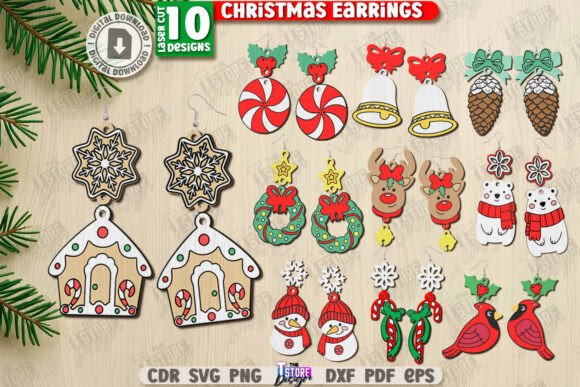 Paquete de pendientes navideños