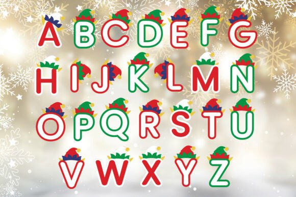 Alfabeto de elfos navideños de la A a la Z