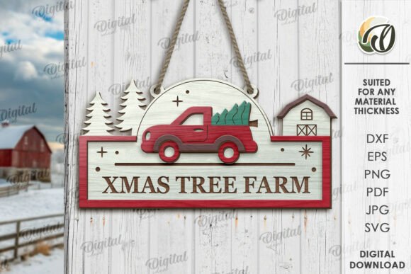 Paquete de letreros navideños de granja - Imagen 9