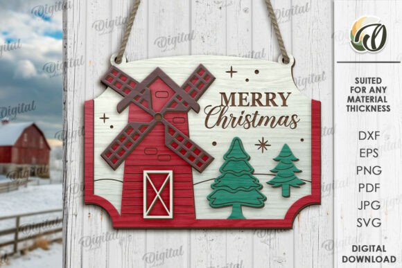 Paquete de letreros navideños de granja - Imagen 10