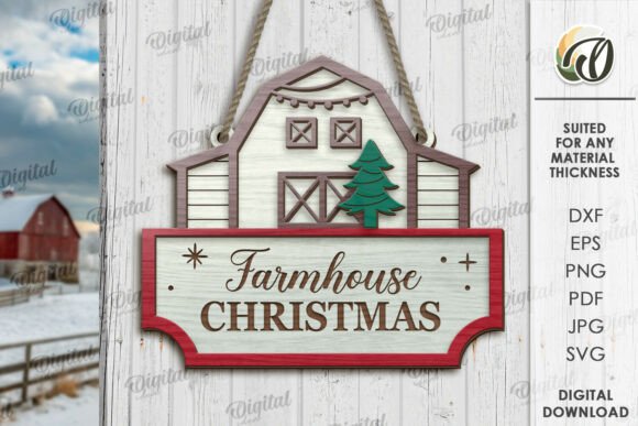 Paquete de letreros navideños de granja - Imagen 6
