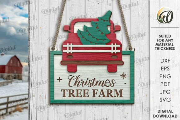Paquete de letreros navideños de granja - Imagen 7