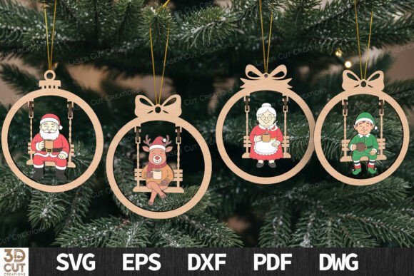 Paquete de adornos navideños con forma de columpio