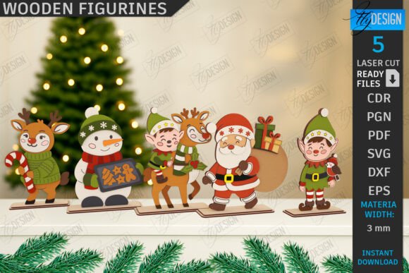 Juego de figuras navideñas