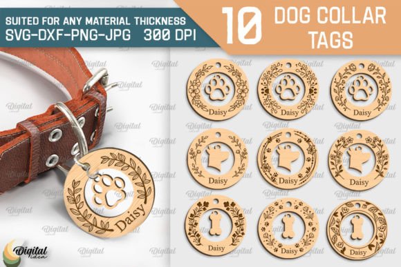 Paquete de etiquetas para collar de perro