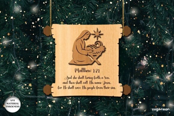 Paquete de adornos de pergamino de la Natividad - Imagen 2