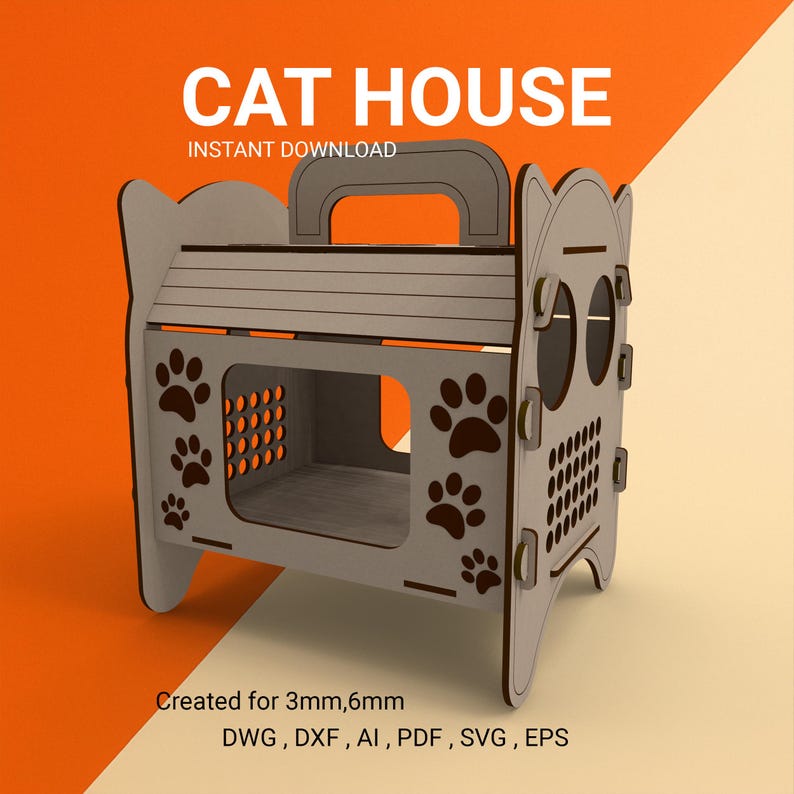 Plantilla de caseta para gatos