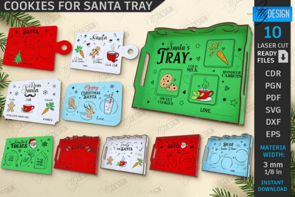 Paquete de bandejas para galletas de Papá Noel