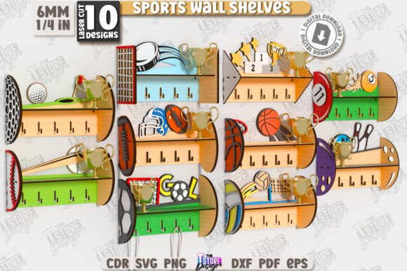 Estantería deportiva de pared