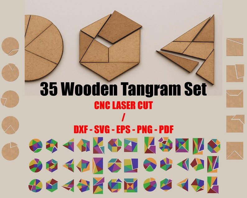 35 diseños de juegos de tangram