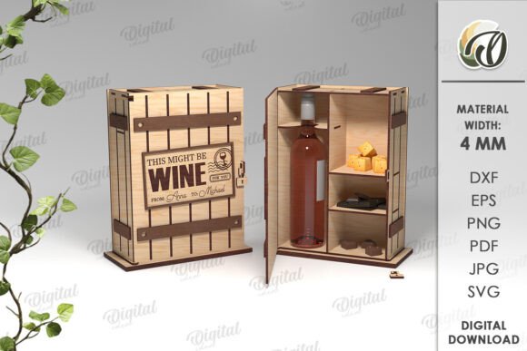 Caja de vino y dulces
