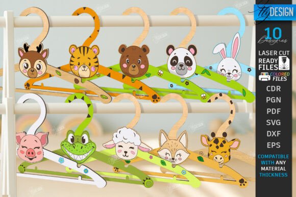 Paquete de perchas de ropa con forma de animales