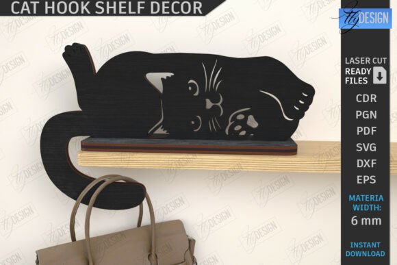Paquete de decoración de estante con gancho para gato - Imagen 4