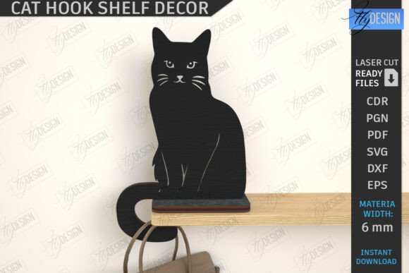 Paquete de decoración de estante con gancho para gato - Imagen 5