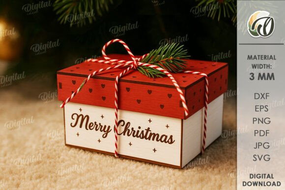 Paquete de cajas de regalo decorativas navideñas - Imagen 11