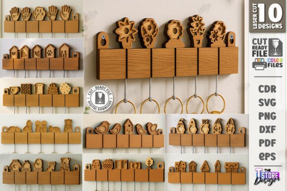 Paquete de llaveros familiares de pared