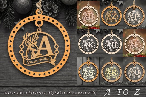 Adornos navideños con el alfabeto