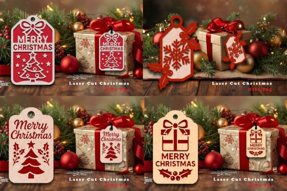 Paquete de etiquetas de regalo navideñas - Imagen 5
