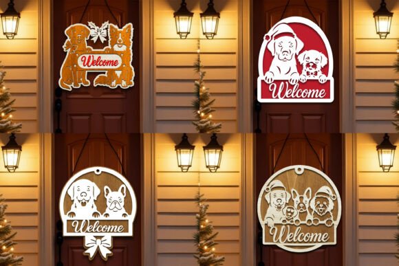 Paquete de letreros de bienvenida navideños - Imagen 2