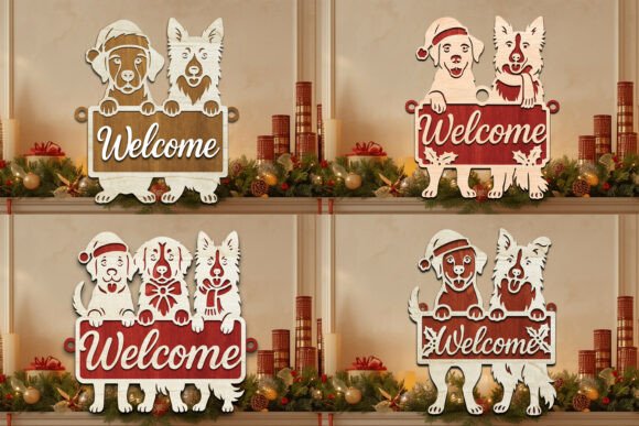 Paquete de letreros de bienvenida navideños - Imagen 3