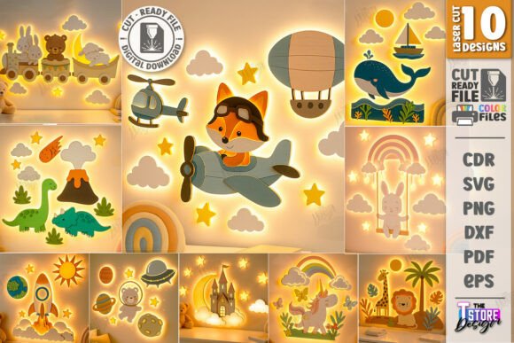 Paquete de decoración luminosa de pared para habitación infantil