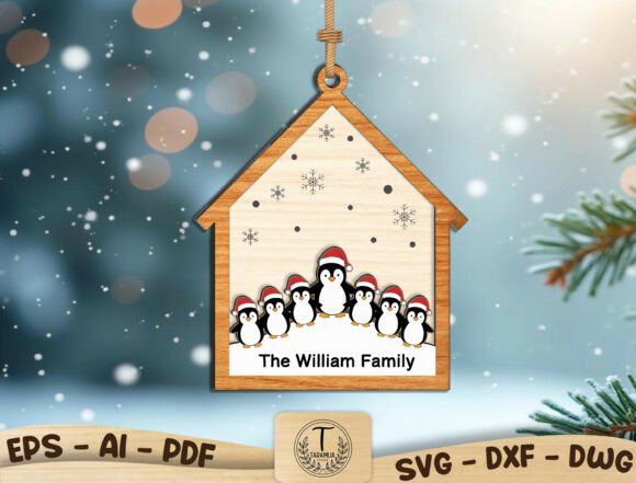 Adorno navideño familiar de pingüinos - Imagen 2