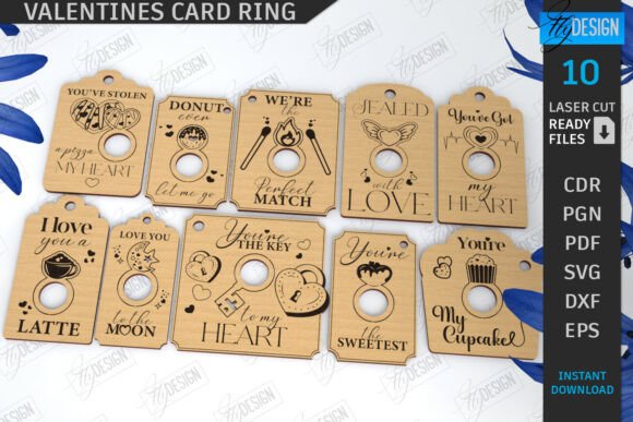 Paquete de tarjetas de anillo de San Valentín