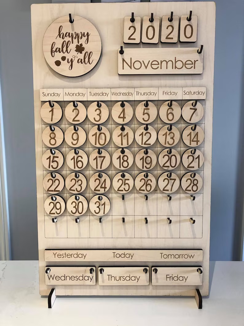 Calendario perpetuo, diario, semanal y mensual