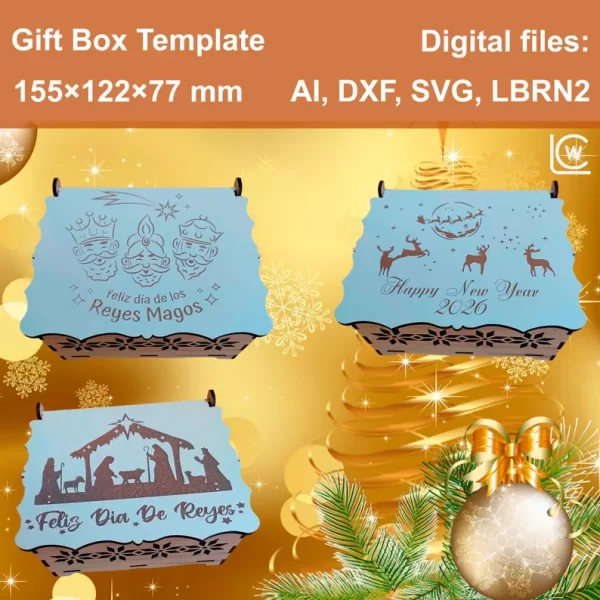 Cajas de dulces navideñas de los reyes magos