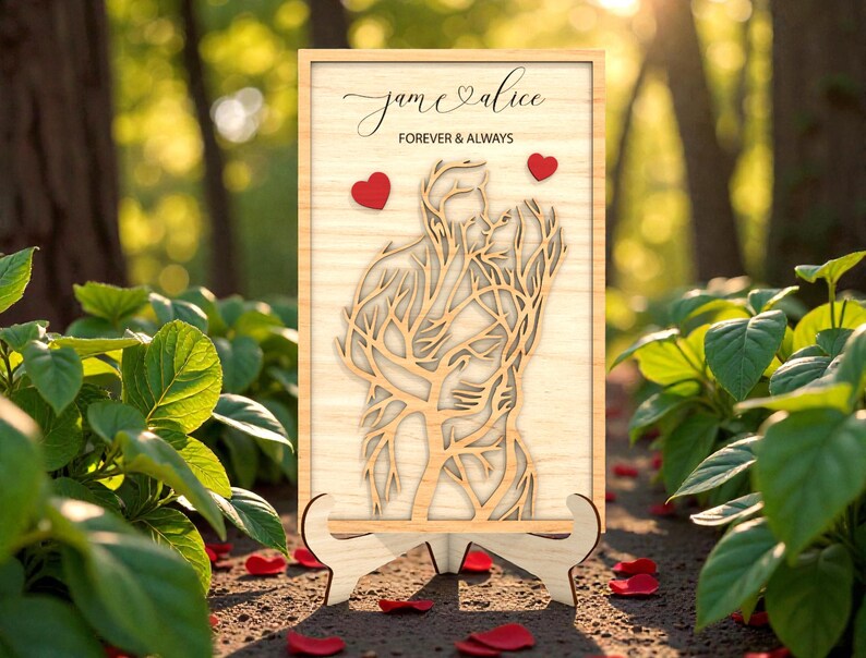 Letrero con silueta de árbol para pareja - Imagen 3