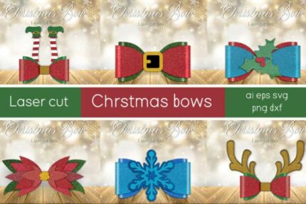 Juego de lazos decorativos navideños