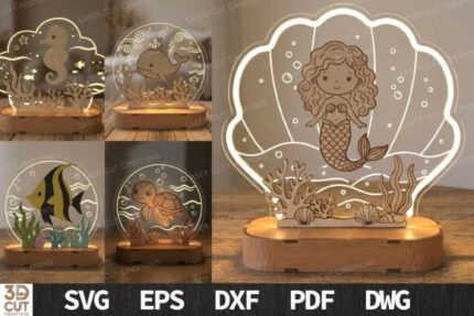 Lindo paquete de luz nocturna del océano