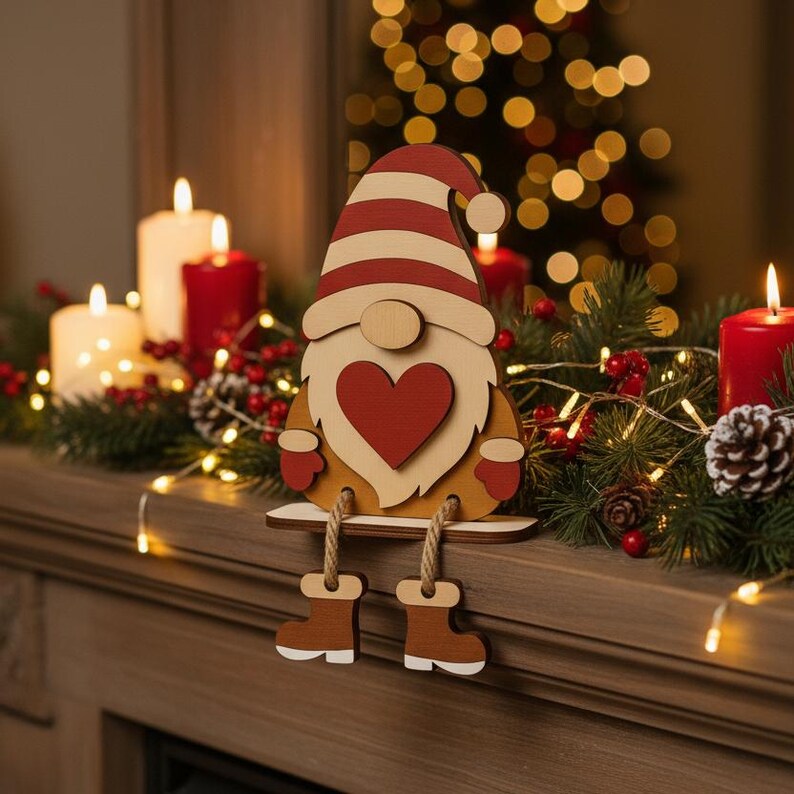 Gnomo navideño para estante - Imagen 5