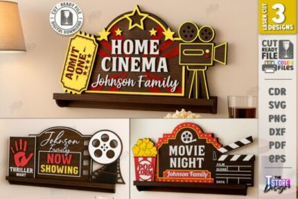 Paquete de letreros de pared para cine en casa