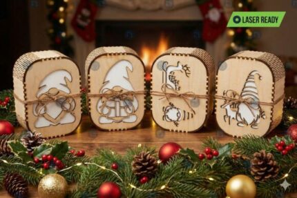 Paquete de caja de gnomo navideño