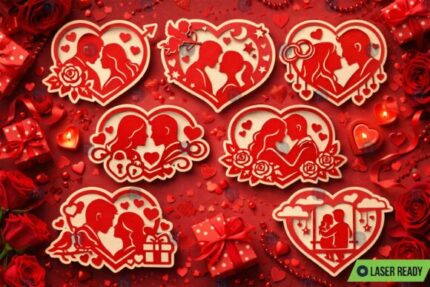 Paquete de pareja en forma de corazón