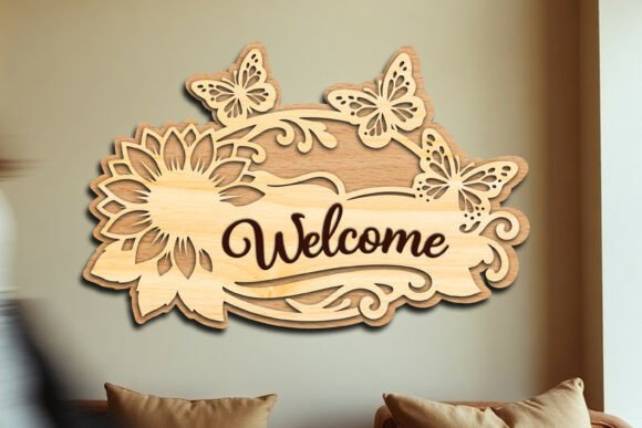 Arte de pared con letrero de bienvenida - Imagen 3