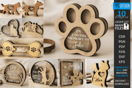 Paquete de cajas de recuerdos conmemorativos para mascotas