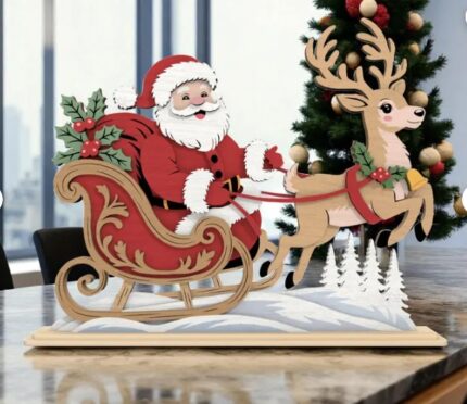 Trineo de papá noel y renos