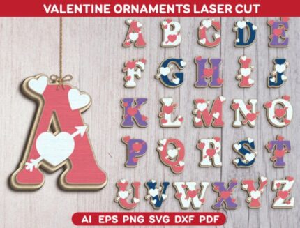 Paquete del alfabeto de San Valentín