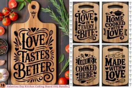 Paquete de tabla de cortar de cocina de San Valentín